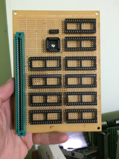 Front of the board, where the SRAM and EEPROMs would go